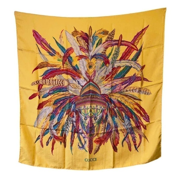 GUCCI Carnival Headdress 100% Silk Scarf - Picture 1 of 16
